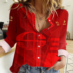 Personalized Gold Coast Suns Women Casual Shirt Modern Geometric Sports Graphic Style