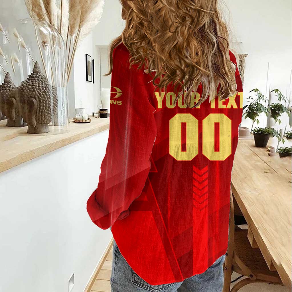 Personalized Gold Coast Suns Women Casual Shirt Modern Geometric Sports Graphic Style