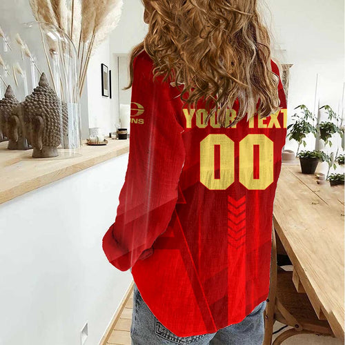 Personalized Gold Coast Suns Women Casual Shirt Modern Geometric Sports Graphic Style