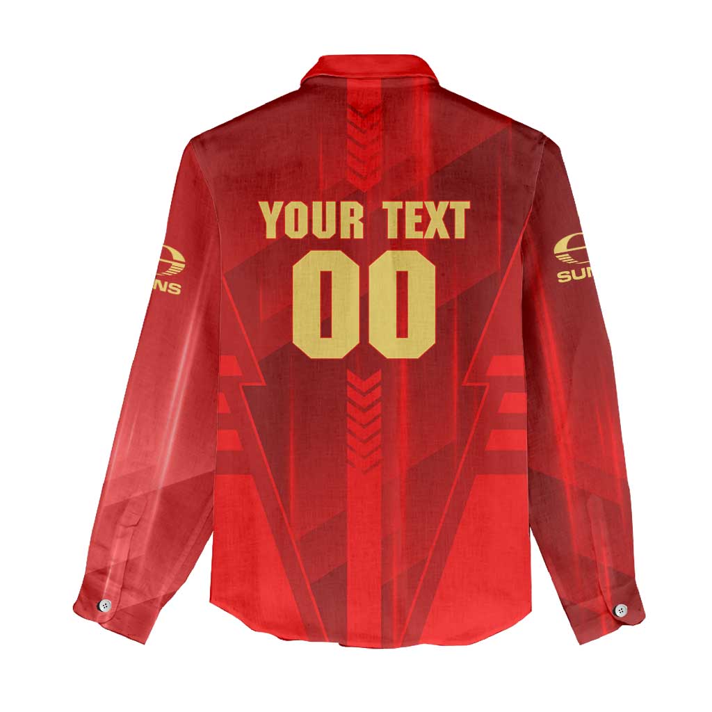 Personalized Gold Coast Suns Women Casual Shirt Modern Geometric Sports Graphic Style