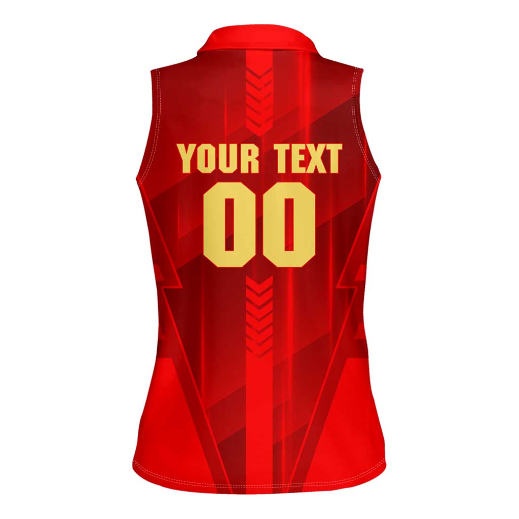 Personalized Gold Coast Suns Women Sleeveless Polo Shirt Modern Geometric Sports Graphic Style