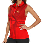 Personalized Gold Coast Suns Women Sleeveless Polo Shirt Modern Geometric Sports Graphic Style