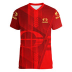 Personalized Gold Coast Suns Women V-Neck T-Shirt Modern Geometric Sports Graphic Style