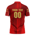 Personalized Gold Coast Suns Zipper Polo Shirt Modern Geometric Sports Graphic Style