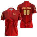 Personalized Gold Coast Suns Zipper Polo Shirt Modern Geometric Sports Graphic Style