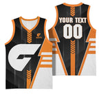 Personalized Greater Western Sydney Giants Basketball Jersey Modern Geometric Sports Graphic Style