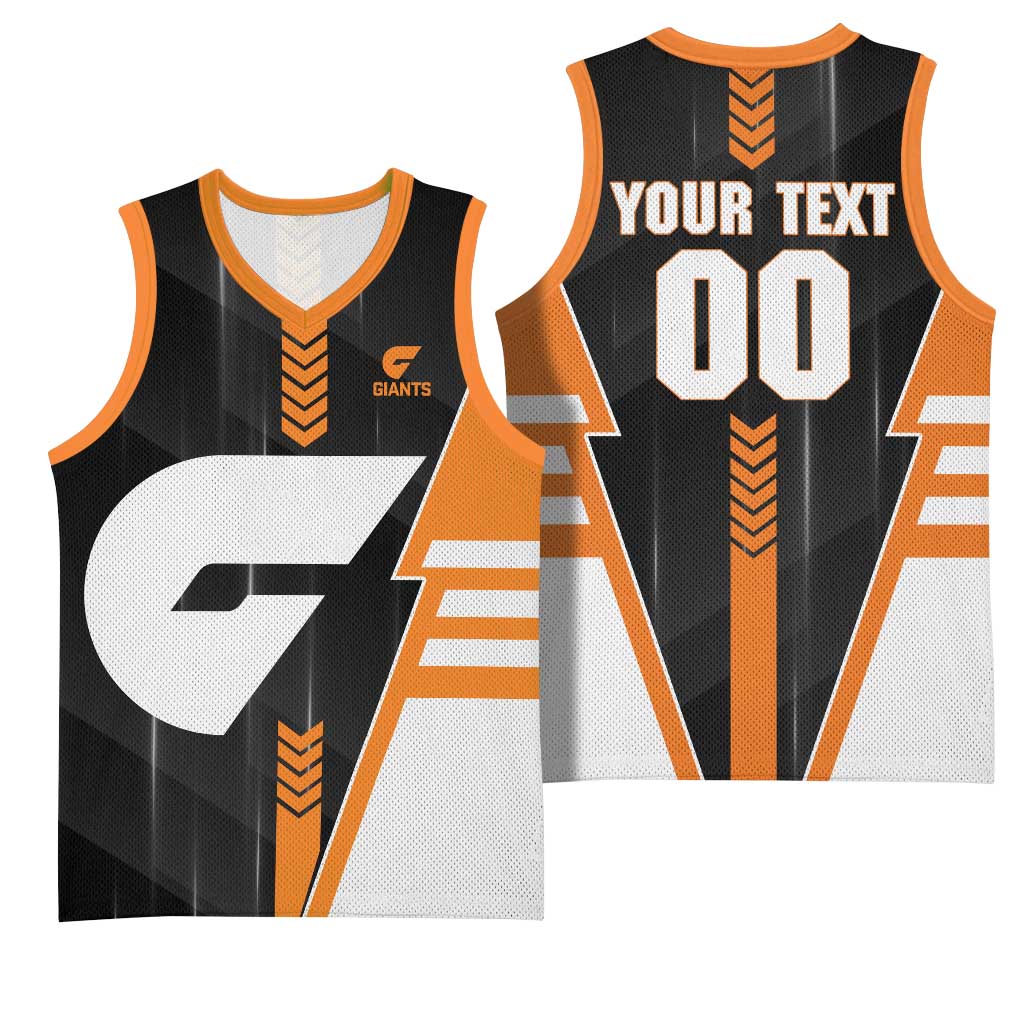 Personalized Greater Western Sydney Giants Basketball Jersey Modern Geometric Sports Graphic Style