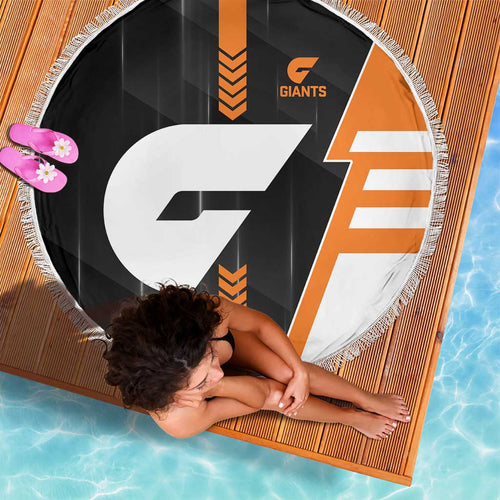 Greater Western Sydney Giants Beach Blanket Modern Geometric Sports Graphic Style