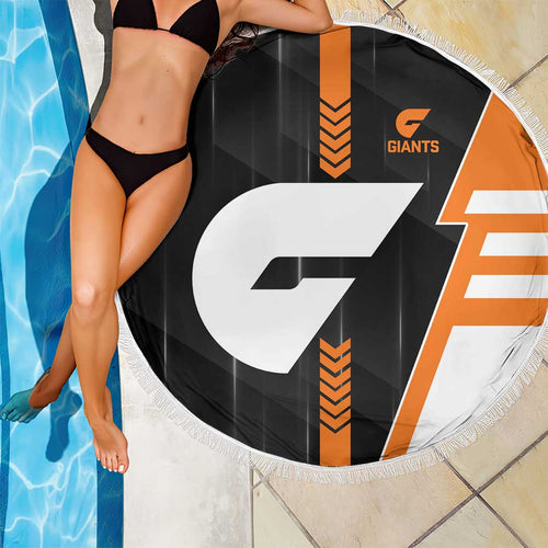 Greater Western Sydney Giants Beach Blanket Modern Geometric Sports Graphic Style