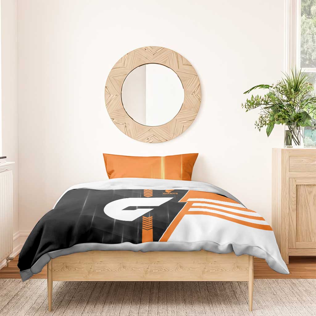 Greater Western Sydney Giants Bedding Set Modern Geometric Sports Graphic Style