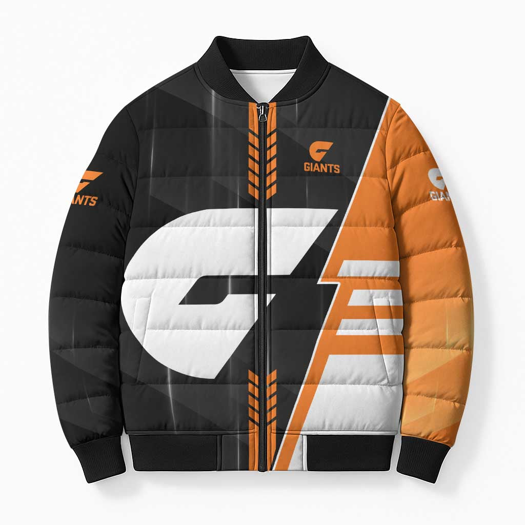 Personalized Greater Western Sydney Giants Bomber Puffer Jacket Modern Geometric Sports Graphic Style