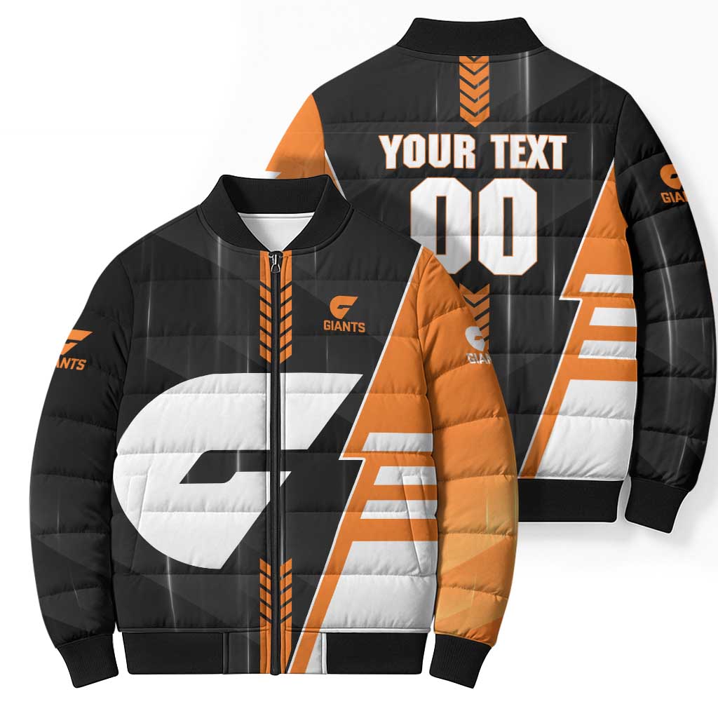 Personalized Greater Western Sydney Giants Bomber Puffer Jacket Modern Geometric Sports Graphic Style