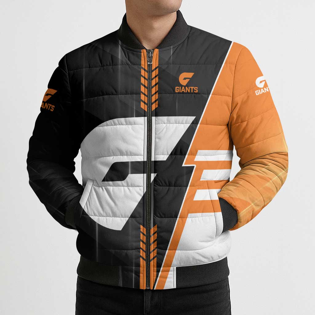 Personalized Greater Western Sydney Giants Bomber Puffer Jacket Modern Geometric Sports Graphic Style