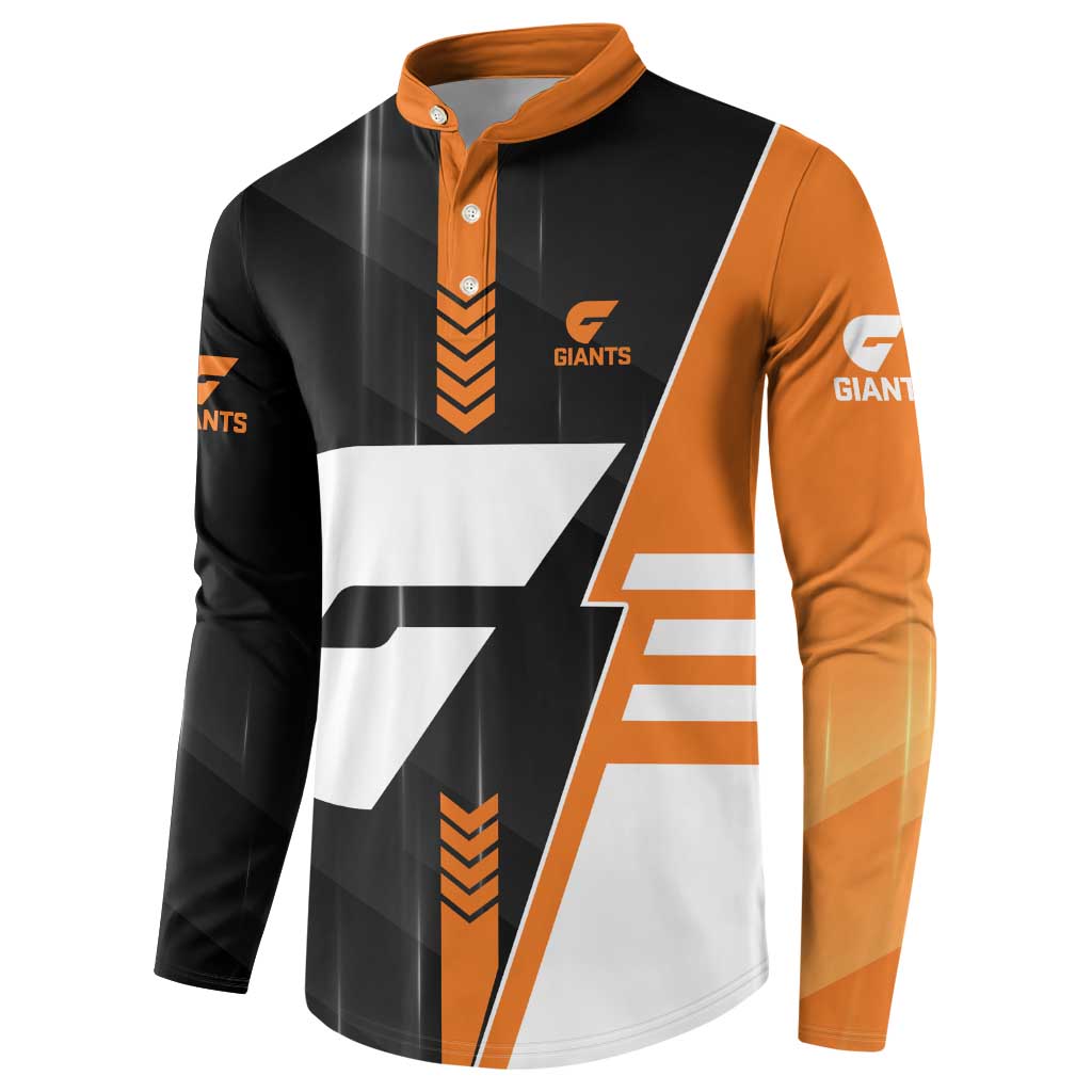 Personalized Greater Western Sydney Giants Button Sweatshirt Modern Geometric Sports Graphic Style