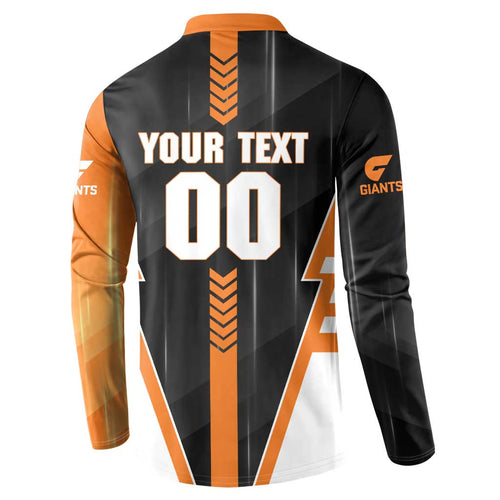 Personalized Greater Western Sydney Giants Button Sweatshirt Modern Geometric Sports Graphic Style