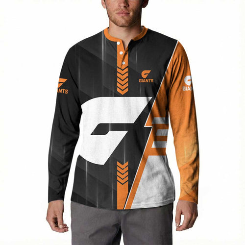 Personalized Greater Western Sydney Giants Button Sweatshirt Modern Geometric Sports Graphic Style