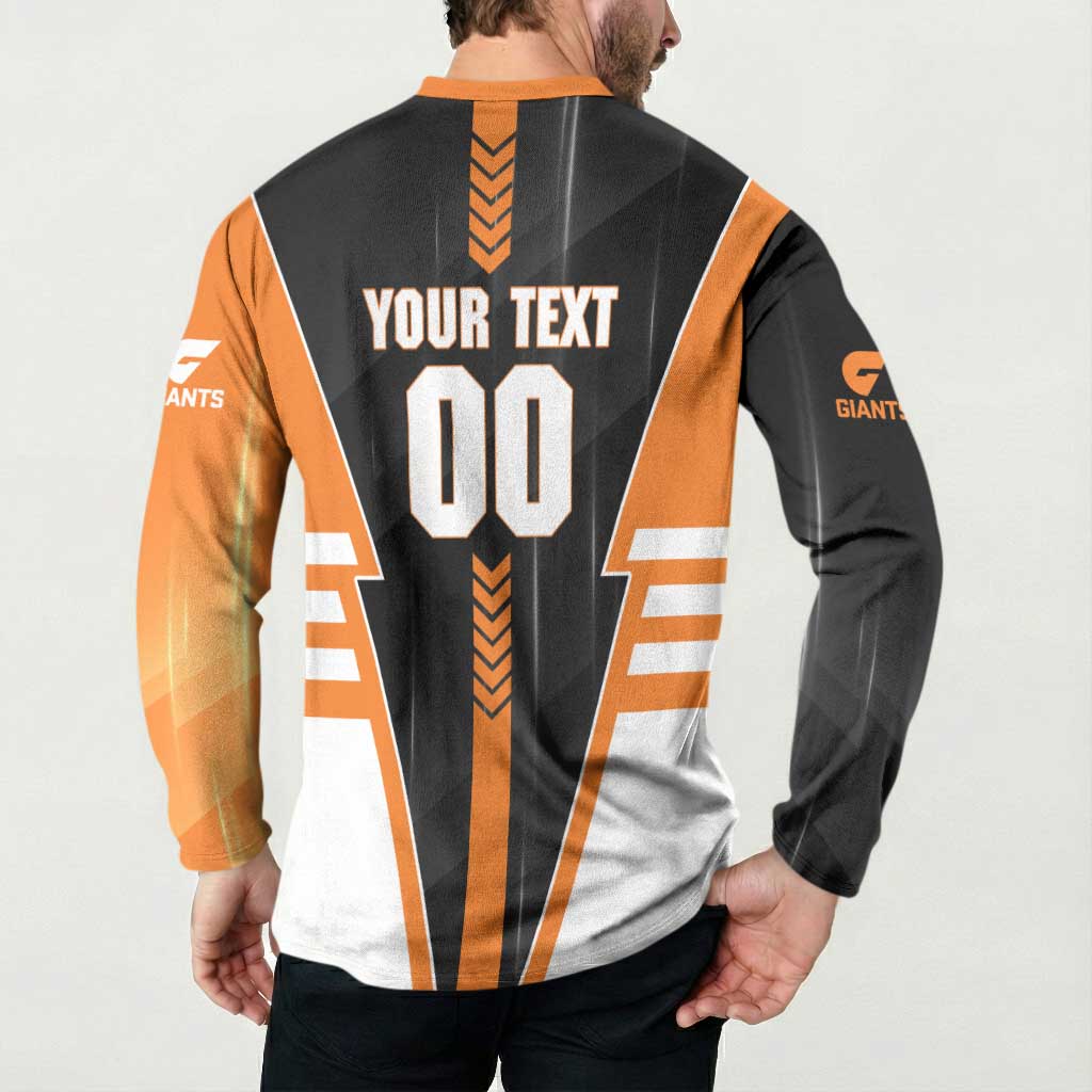 Personalized Greater Western Sydney Giants Button Sweatshirt Modern Geometric Sports Graphic Style