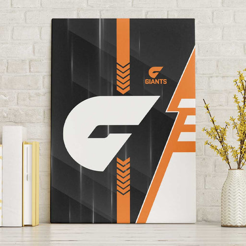Greater Western Sydney Giants Canvas Wall Art Modern Geometric Sports Graphic Style