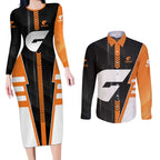 Personalized Greater Western Sydney Giants Couples Matching Long Sleeve Bodycon Dress and Long Sleeve Button Shirt Modern Geometric Sports Graphic Style