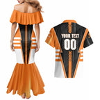Personalized Greater Western Sydney Giants Couples Matching Mermaid Dress and Hawaiian Shirt Modern Geometric Sports Graphic Style