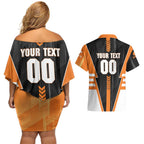 Personalized Greater Western Sydney Giants Couples Matching Off Shoulder Short Dress and Hawaiian Shirt Modern Geometric Sports Graphic Style