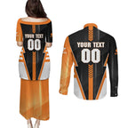 Personalized Greater Western Sydney Giants Couples Matching Puletasi and Long Sleeve Button Shirt Modern Geometric Sports Graphic Style