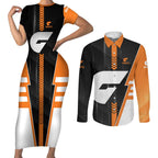Personalized Greater Western Sydney Giants Couples Matching Short Sleeve Bodycon Dress and Long Sleeve Button Shirt Modern Geometric Sports Graphic Style