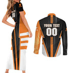 Personalized Greater Western Sydney Giants Couples Matching Short Sleeve Bodycon Dress and Long Sleeve Button Shirt Modern Geometric Sports Graphic Style