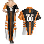 Personalized Greater Western Sydney Giants Couples Matching Summer Maxi Dress and Hawaiian Shirt Modern Geometric Sports Graphic Style