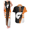 Personalized Greater Western Sydney Giants Couples Matching Tank Maxi Dress and Hawaiian Shirt Modern Geometric Sports Graphic Style