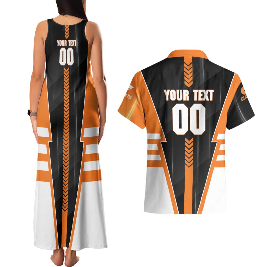 Personalized Greater Western Sydney Giants Couples Matching Tank Maxi Dress and Hawaiian Shirt Modern Geometric Sports Graphic Style