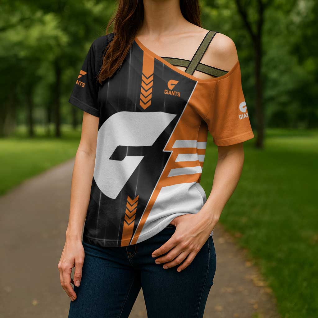 Personalized Greater Western Sydney Giants Cross Shoulder Shirt Modern Geometric Sports Graphic Style