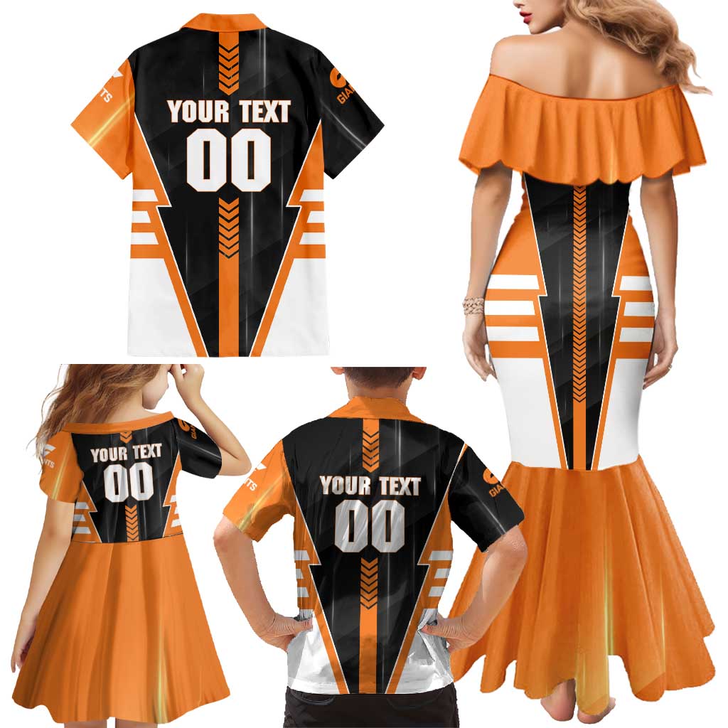 Personalized Greater Western Sydney Giants Family Matching Mermaid Dress and Hawaiian Shirt Modern Geometric Sports Graphic Style