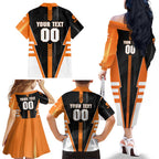 Personalized Greater Western Sydney Giants Family Matching Off The Shoulder Long Sleeve Dress and Hawaiian Shirt Modern Geometric Sports Graphic Style