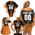 Personalized Greater Western Sydney Giants Family Matching Off Shoulder Short Dress and Hawaiian Shirt Modern Geometric Sports Graphic Style