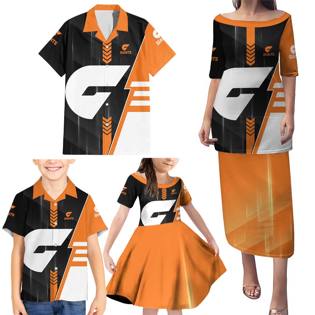 Personalized Greater Western Sydney Giants Family Matching Puletasi and Hawaiian Shirt Modern Geometric Sports Graphic Style