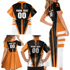 Personalized Greater Western Sydney Giants Family Matching Short Sleeve Bodycon Dress and Hawaiian Shirt Modern Geometric Sports Graphic Style