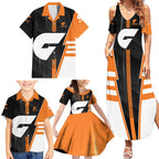 Personalized Greater Western Sydney Giants Family Matching Summer Maxi Dress and Hawaiian Shirt Modern Geometric Sports Graphic Style