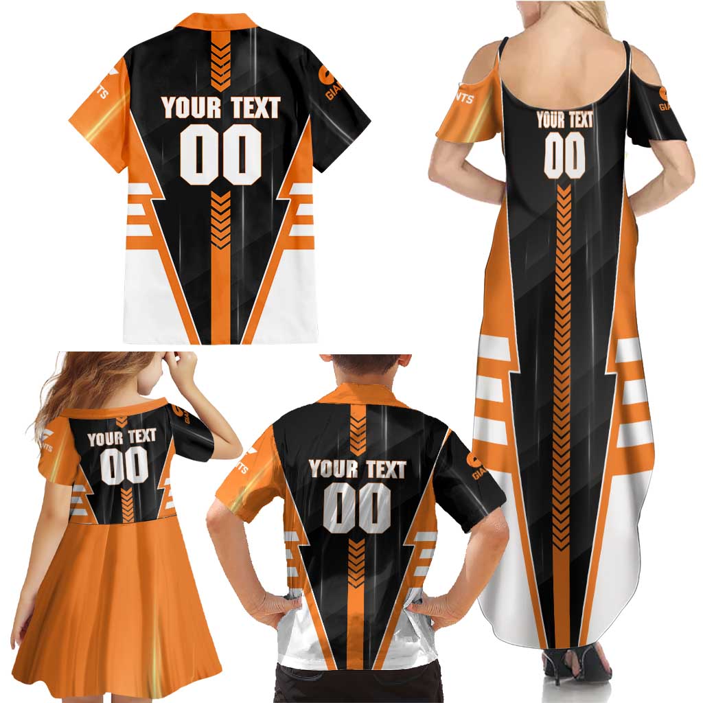 Personalized Greater Western Sydney Giants Family Matching Summer Maxi Dress and Hawaiian Shirt Modern Geometric Sports Graphic Style
