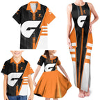 Personalized Greater Western Sydney Giants Family Matching Tank Maxi Dress and Hawaiian Shirt Modern Geometric Sports Graphic Style