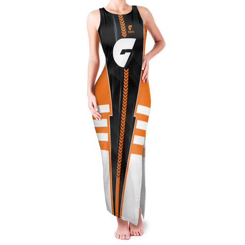 Personalized Greater Western Sydney Giants Family Matching Tank Maxi Dress and Hawaiian Shirt Modern Geometric Sports Graphic Style