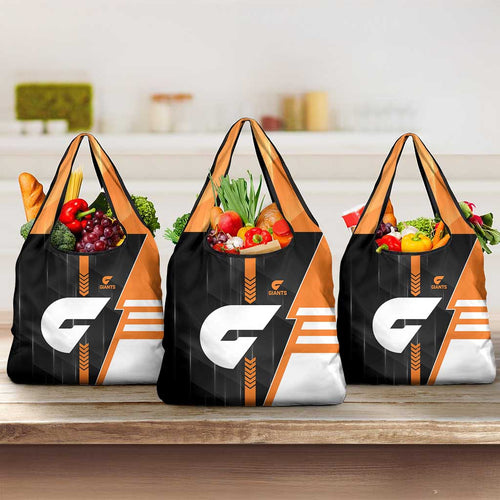 Greater Western Sydney Giants Grocery Bag Modern Geometric Sports Graphic Style