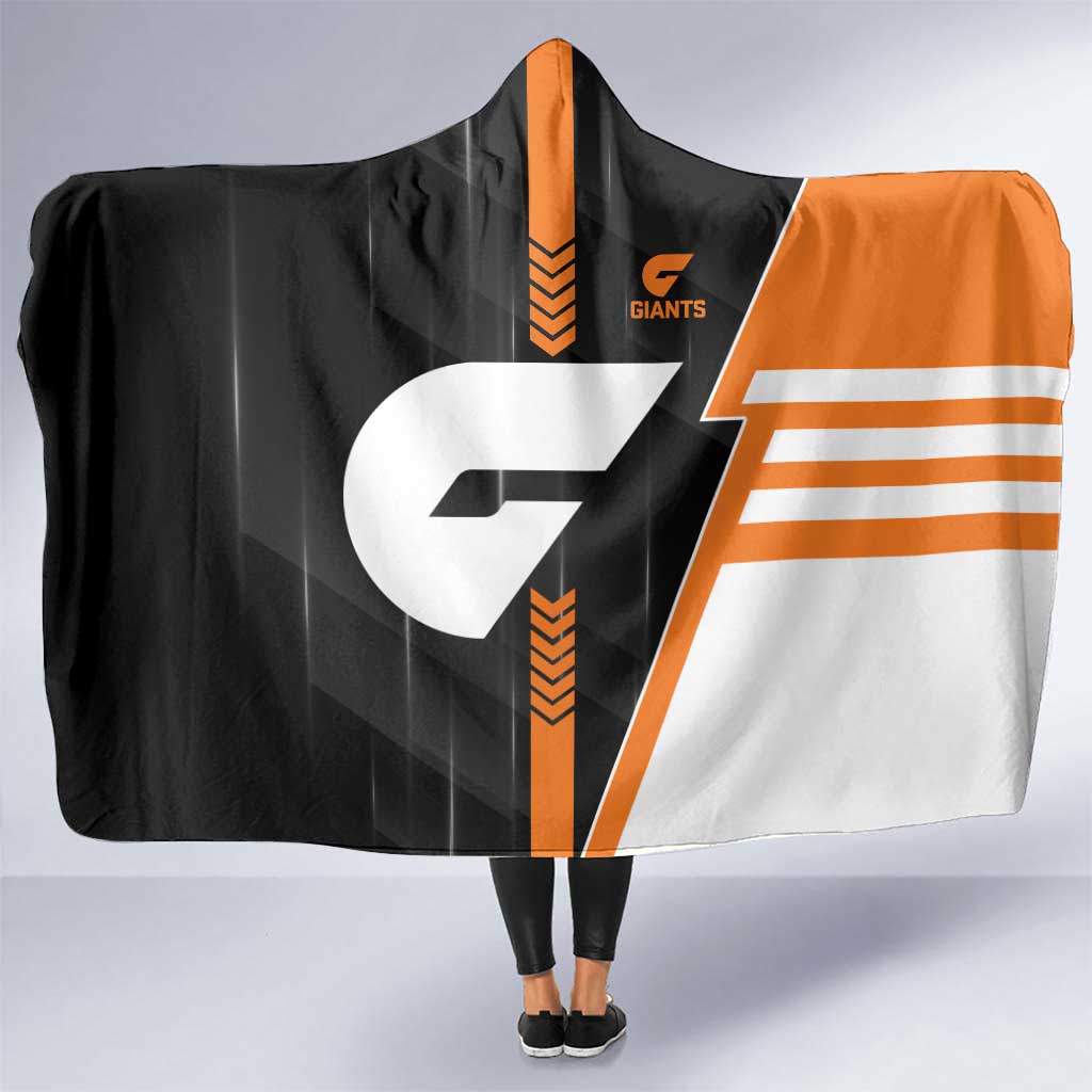 Greater Western Sydney Giants Hooded Blanket Modern Geometric Sports Graphic Style