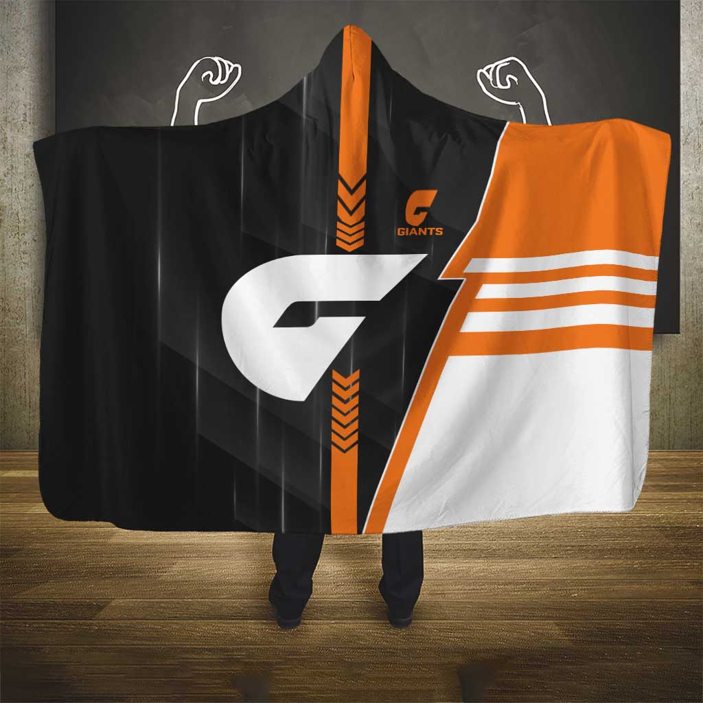 Greater Western Sydney Giants Hooded Blanket Modern Geometric Sports Graphic Style