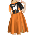 Personalized Greater Western Sydney Giants Kid Short Sleeve Dress Modern Geometric Sports Graphic Style