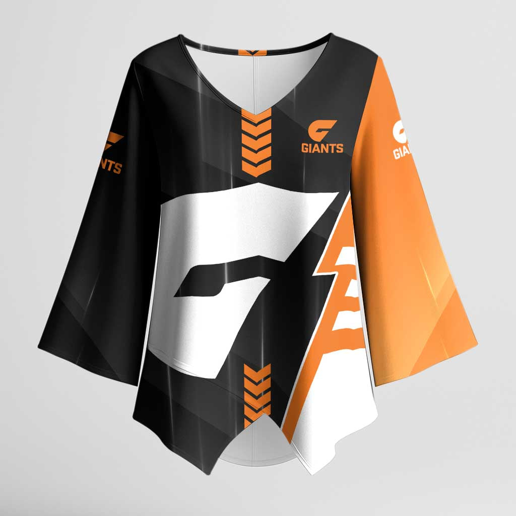 Personalized Greater Western Sydney Giants Kimono Sleeve Blouse Modern Geometric Sports Graphic Style