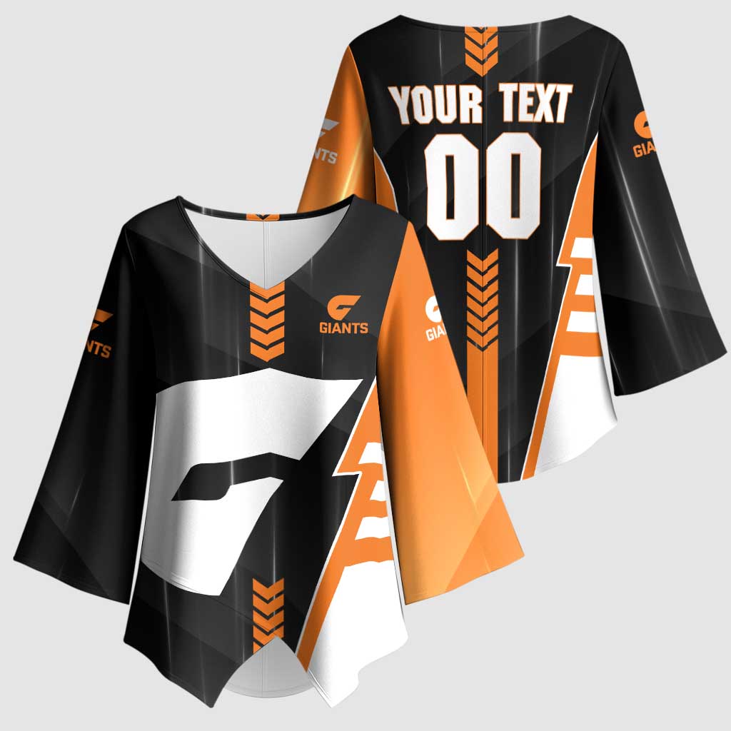 Personalized Greater Western Sydney Giants Kimono Sleeve Blouse Modern Geometric Sports Graphic Style