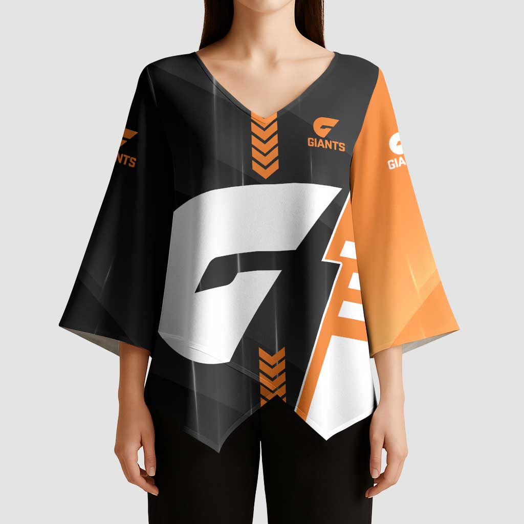Personalized Greater Western Sydney Giants Kimono Sleeve Blouse Modern Geometric Sports Graphic Style