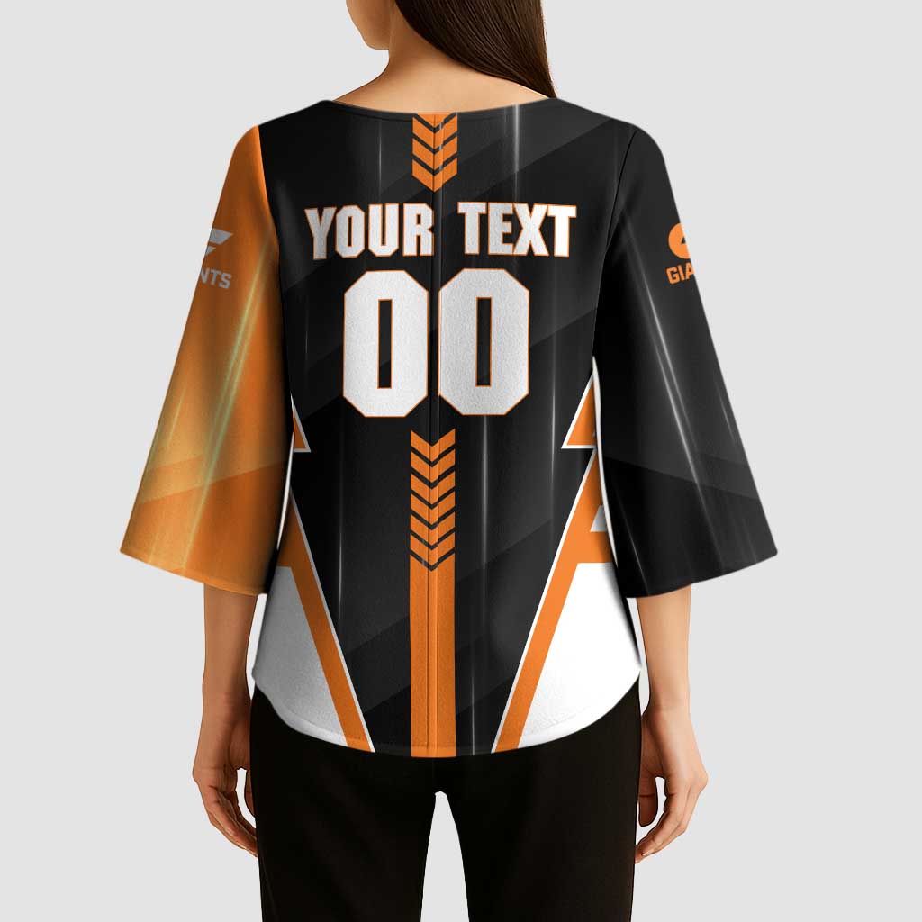 Personalized Greater Western Sydney Giants Kimono Sleeve Blouse Modern Geometric Sports Graphic Style