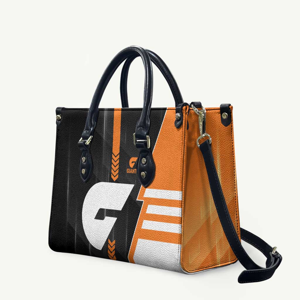 Greater Western Sydney Giants Leather Bag Modern Geometric Sports Graphic Style